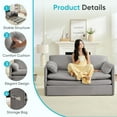 thumbnail image 5 of ZAFLY 3-in-1 Pull Out Sofa Bed, Queen Size Convertible Sleeper Loveseat for Small Space - Light Gray, 5 of 5