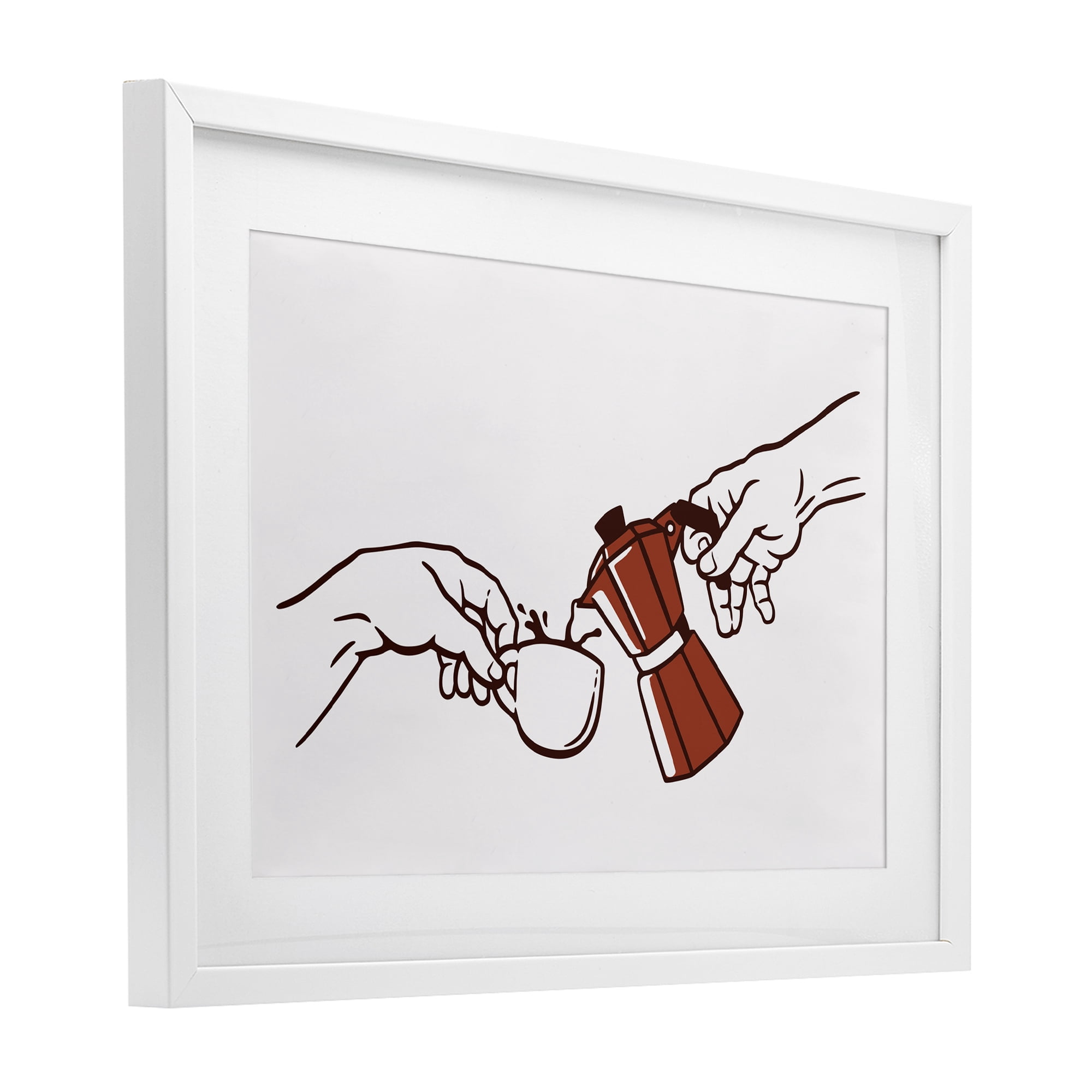 Stupell Industries Creation Of Coffee Classic Parody White Framed Print Under Glass, design by Tobe Fonseca