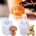 thumbnail image 1 of 2 moldes de oso de peluche 3D, moldes de silicona para cubitos de hielo, jabón artesanal, molde de masa de caramelo de chocolate para hacer café, fondant, decoración de tartas y cupcakes oso de fresa Hogar, 1 of 5