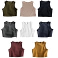 thumbnail image 2 of lanema Women's Solid Color Sleeveless Tank Top with Short Cut Racerback Vest Crop Tee Shirt for Summer Outings or Gym Workouts, 2 of 10