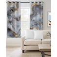 thumbnail image 2 of Marble Abstract Kitchen Curtains Impressionist Minimalism Modern Cafe Short Curtains for Bathroom Blackout Window Curtain Grommet Small Window Treatment Drapes for Bedroom Living Room 27.5"x39"x2, 2 of 9
