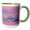 Green/White, variant on 3drose, Antarctica, Snow Hill. Colorful Sunrise Paints the Sky and Water Pink, 11oz Magic Transforming Mug