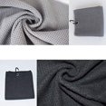 thumbnail image 3 of Toalla deportiva de golf, toalla de golf de microfibra para fitness y deportes al aire libre, yoga, golf, correr, ciclismo, juego de 2 piezas (negro, gris), 3 of 5