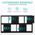 thumbnail image 4 of TINKLE WELL 8-Cube Storage Shelf Organizer, Bookcase with Removable Back Panels, Adjustable White Wood Bookcase for Living Room, Home Office, Black, 4 of 9