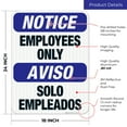 thumbnail image 3 of Bilingual Employees Only Sign, OSHA Sign, 18x24 Reflective Aluminum EGP, 3 of 8