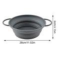 thumbnail image 2 of Collapsible Silicone Colander with Handles, Round Strainer, Space Saving Kitchen Tool for Fruits Vegetables,Heat-Resistant Pasta Drainer(11*3.1in,Small Filter Basket), 2 of 8