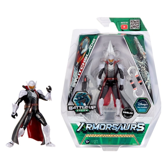 Armorsaurs Switchblade Action Figure Toy, 3.75-Inch Poseable Figure with Interchangeable Armor Pieces and Transforming Weapon, Kids, Boy, Girls, Ages 6 