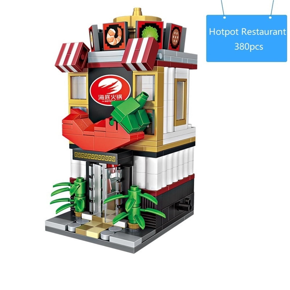 Building Bricks Toys Blocks MOC City Restaurant Miniature Kids Play Fast Food Full Interior Very Detailed Compatible with Lego