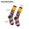 thumbnail image 2 of Gukieu Retro Futuristic Landscape Print Contrast Color Stockings, Elastic Sports Socks Warm Socks Clothing Accessories, Adult Unisex, 2 of 6