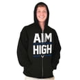 thumbnail image 5 of US Air Force Aim High USAF Logo Zip Up Hoodie Men's Women's Brisco Brands L, 5 of 6