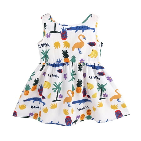 

Toddler Girls Casual 1-6Y Sleeveless Printed Animal Skirt Princess Dresses Clothes