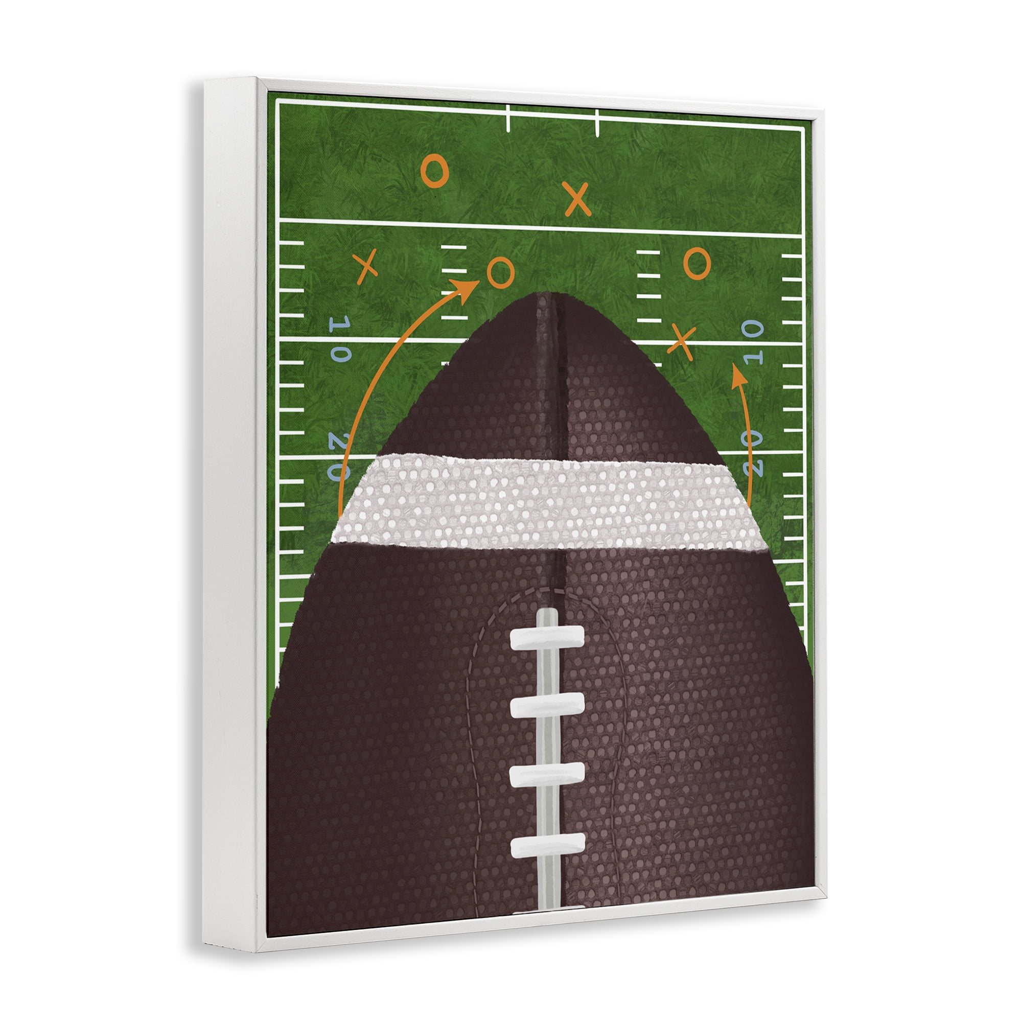 Stupell Industries Football Field Tactics White Framed Giclee Art, design by Jennifer Stith