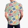 thumbnail image 4 of Balery Cartoon Flowers Printed Men’s Short Sleeve Polo Shirt, Midweight Men's Shirt,Golf Polo shirts -Small, 4 of 9