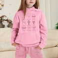 thumbnail image 2 of Girls Outfit Sets Toddler Boy Girl Long Sleeve Cute Print Warm Hoodie Sweatpant Kids Outfits Sweat Suit,2-13Y, 2 of 4