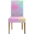 thumbnail image 1 of RYLABLUE Fantastic Fish Skin with Scale Pattern Mermaid Stretch Chair Cover Protector Seat Slipcover for Dining Room Hotel Wedding Party Set of 1, 1 of 5