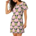 thumbnail image 2 of Naloa Panda Avocado Print Women Nightgowns,Womens Loungewear,Short Sleeve Sleepwear,Comfy Ladies Nightdress, 2 of 6