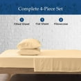 thumbnail image 3 of 100% Egyptian Cotton 400 Thread Count 4 Piece Sheet Set 10 Inch Deep Pocket Color Beige Stripe Size Queen, 3 of 5