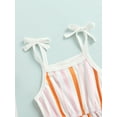 thumbnail image 5 of Cenuakty Baby Girl's Romper, Flower/Stripe Pattern Sleeveless Tie-Up Shoulder Strap Infant Toddler Girl Sling Playsuit, 5 of 8