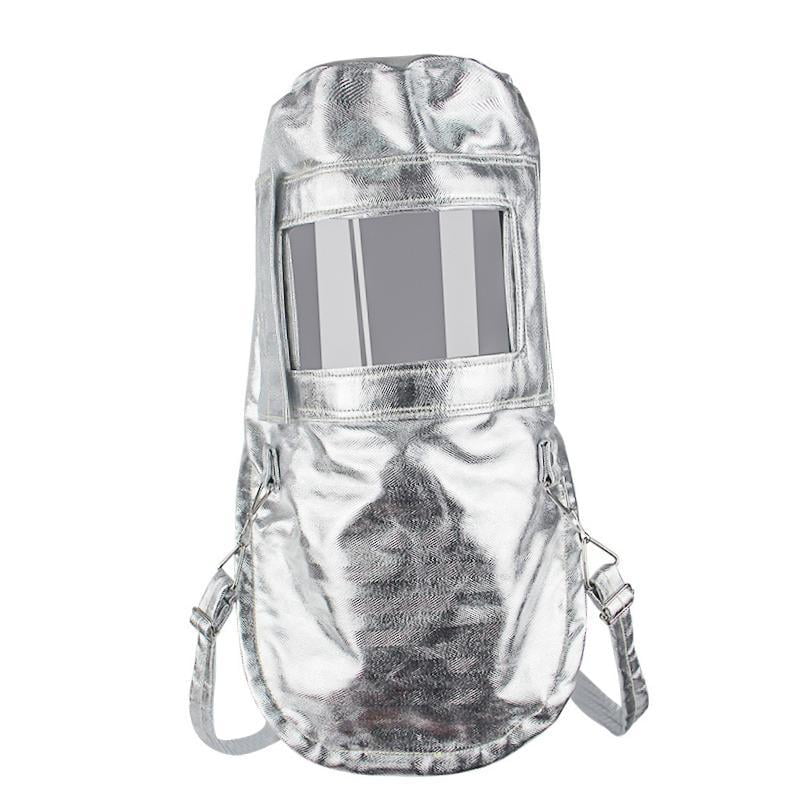 figatia Aluminum Foil Heat Cover Fire Resistant Face Hood with Transparent Screen Welder Face Cover for Factories Metal Manufacturing