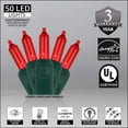 thumbnail image 3 of Wintergreen Lighting LED Christmas Tree Lights, T5 Mini Lights, LED String Lights, Christmas String Lights, 50 Lights, Green Wire, 3 of 7