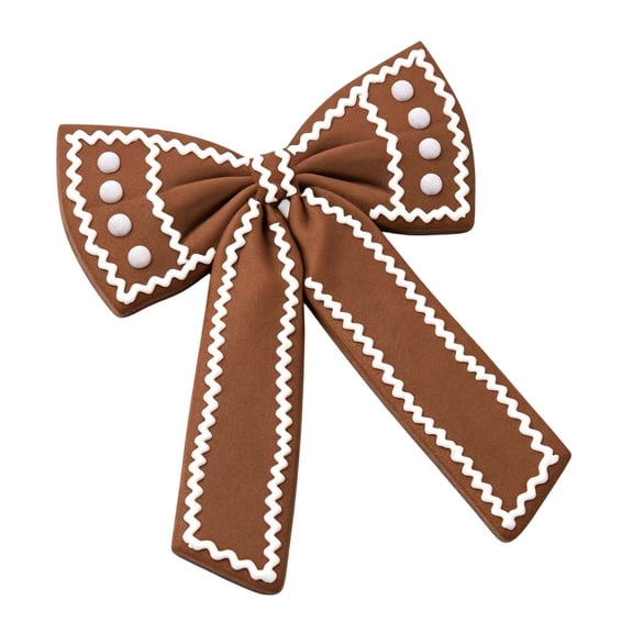 Dvumao Gingerbread Christmas Bow Ornament Large Icing Decorative Bow For Xmas Tree Wreath Front Door Decor