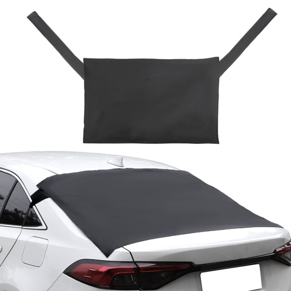 Unique Bargains Car Cover Rear Windshield for Sedan/Hatchback for SUV Silver-Coated Fabric 52.76inch Outdoor Waterproof Protection Cover Black