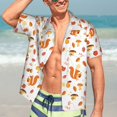 thumbnail image 4 of Uemuo Squirrel InThe Forest3 Printed Regular Fit Short Sleeve Casual Hawaiian Shirt for Men,Aloha shirt,Tropical shirt,Floral print shirt,Vacation Beach shirt-XX-Large, 4 of 9