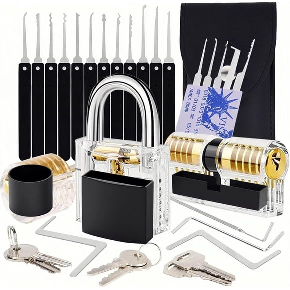 Kit de candado impermeable de 37 púas con llaves de acero inoxidable
