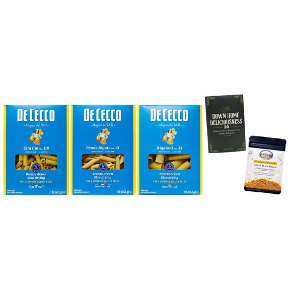 De Cecco Imported Italian Pasta Variety Pack, Penne, Rigatoni & Zita Cut, 1 lb Each (3 Pack) | Shawhan Farms Parmesan   MerlinsMart Zine