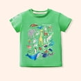 thumbnail image 2 of Toddler Girls T Shirts Summer Casual Short Sleeve Cute Cartoon Print Crewneck Kids Comfortable Girls' Tops, Tees & Blouses Size 3T,Green, 2 of 3