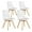 White, variant on MCQ Dining Table and Chairs 4 Piece Set, Comfortable Dining Chairs - Solid Beech Legs and Soft Upholstered Seat for Kitchen, Living Room, White