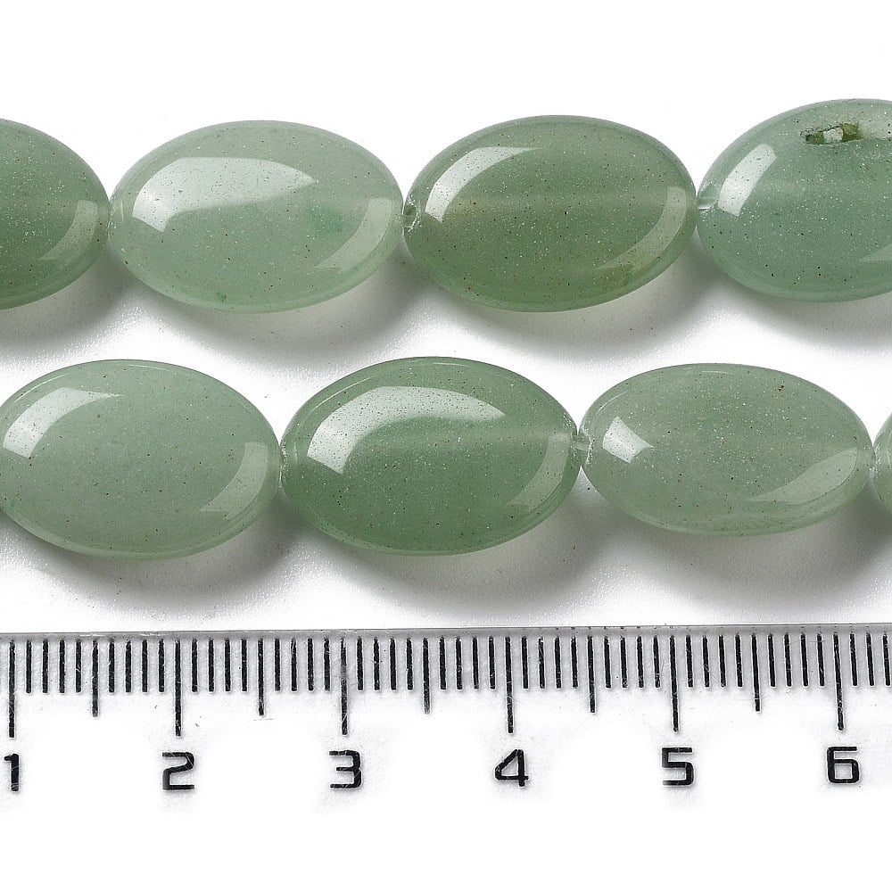 4strands Natural Green Aventurine Beads Strands Flat Oval 18~18.5x13~13.5x6~6.5mm Hole: 1.2mm about 11pcs/strand 7.76 inch(19.7cm) DIY