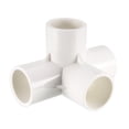 thumbnail image 1 of Conector de codo de PVC de 4 vías, grado de mobiliario, accesorios de esquina en forma de T de 3/4 pulgadas, color blanco, 2 piezas, 1 of 3