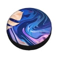 thumbnail image 3 of XMXY Blue Fluid Art Psychedelic Leaf Spare Tire Cover, Universal Waterproof Cover for Jeep RV Tire Wheel Protection, 15 inch, 3 of 8