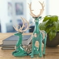 thumbnail image 3 of MONIPA Deer Figurine Home Decor Set of 2, Resin Holiday Deer Tabletop Holiday Figurine Christmas Decorative Gifts for Family Friends and Colleagues(Green), 3 of 9