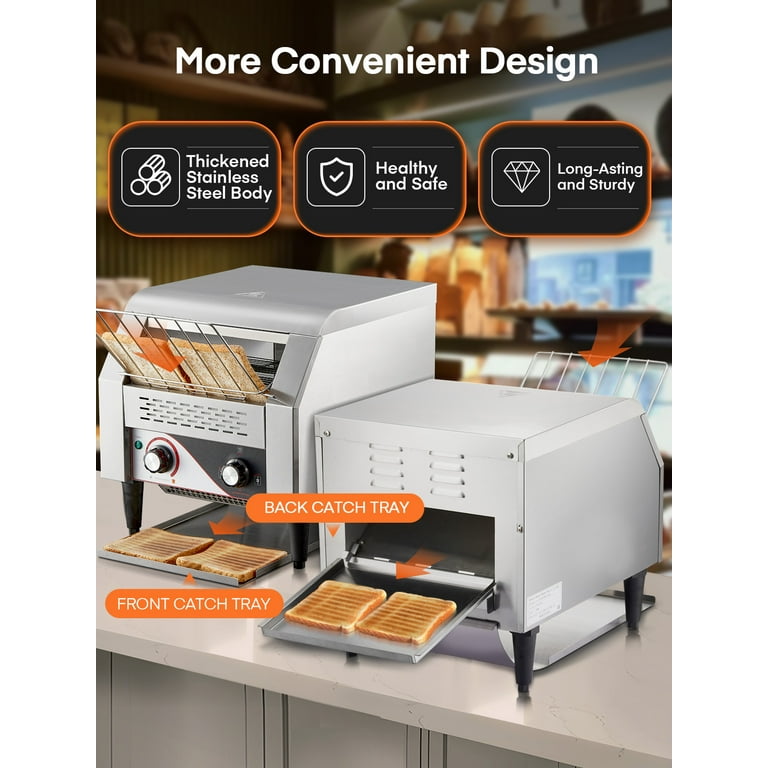 VEVOR Commercial Conveyor Toaster, 300 Slices/Hour Conveyor Belt