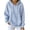 Blue, variant on Qiggri Womens Striped Hooded Sweatshirt,Soft Casual Long Sleeve Pullover,Oversized Hoodie with Pocket for Daily Wear