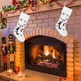 thumbnail image 4 of XEOVHV Santa, Snowman, Reindeer Xmas Christmas Stockings, Plush Velvet Fireplace Stockings for Xmas Hanging Decor,Faux Fur White Stockings Christmas with Embroidered Snowflake 3D Plush Character(19"), 4 of 6