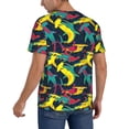 thumbnail image 2 of Goofa Colorful Sharks Pattern Mens Golf Shirt Baseball T-shirt Moisture Wicking Dry Fit Performance Sport Short Sleeve Striped Golf Polo Shirts-Small, 2 of 7