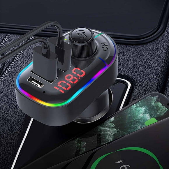 Ganfancp Bluetooth 5.0 FM Transmitter For Car,Bluetooth Car Adapter With USB Charging Car Charger MP3 Player,Hands Calling On-Trend Low Spend