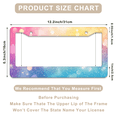 thumbnail image 3 of 1 Pcs Colorful Bokeh License Plate Frame, License Plate Cover for Car Decorative Parts, Aluminum License Plate Bracket Holder Rust-Proof Weather-Proof for US Standard Car, 3 of 9