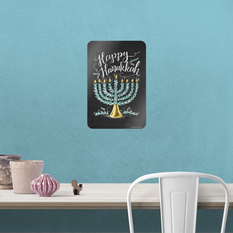 Happy Hanukkah Menorah Vinyl Decal Sign photo 2