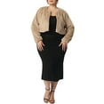 thumbnail image 2 of Unique Bargains Women's Plus Size Winter Collarless Faux Fur Fuzzy Coat Jacket Overcoat 1X Dark Apricot, 2 of 6
