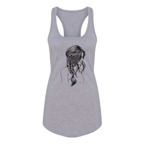 Woman With Cool Long Hair Racerback Tank Women -Image by Shutterstock, Female Large
