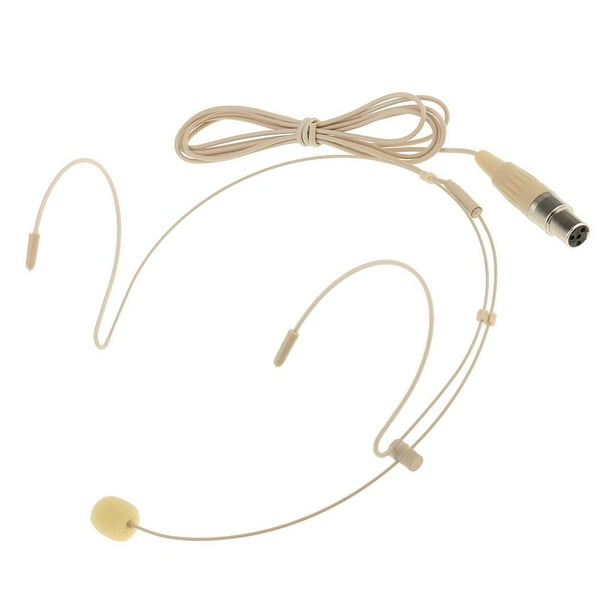 Micrófono Diadema Profesional Condensador Micrófono de Cabeza con Conector 3.5mm Mini XLR Tipo Headset Plegable Telescópico Adecuado para Presentaciones Clases Escenarios Iglesias 4 pines