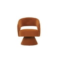 thumbnail image 3 of ARCTICSCORPION 360-Degree Swivel Accent Chair, Modern Round Barrel Chair with Wooden Frame, Velvet Armchair for Living Room Bedroom, Orange, 3 of 9