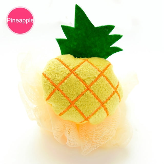 Fiudx Esponja de Frutas, Accesorio de Baño con Forma Adorable, Exfoliante Corporativo Malla Suave, Esponja Suave para Exfoliante, Compañero de Ducha, para Todo Tipo de Piel, Fórmula Importada.
