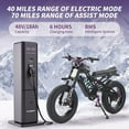 thumbnail image 4 of AKEZ 1500W Electric Bike,30MPH Electric Dirt Bike for Adults,48V18AH Dual Removable Battery Mountain Ebike,20'' Fat Tire Ebike,7Speed,Hydraulic Brake UL2849, 4 of 7