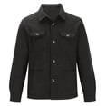 thumbnail image 6 of Maoxin Men's Coats and Jackets Men's Fashion Casual Trend Woolen-breasted Solid Color Long-sleeved Hoodless Casual Coat/jacket Black L, 6 of 7
