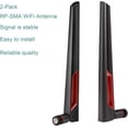 thumbnail image 5 of Antena WiFi con conector macho RP-SMA, 2,4 GHz, 5 GHz, 5,8 GHz, antena de doble banda para tarjeta de red PCI-E WiFi, enrutador de cámara inalámbrica USB, punto de acceso, etc., 2 unidades, 5 of 5